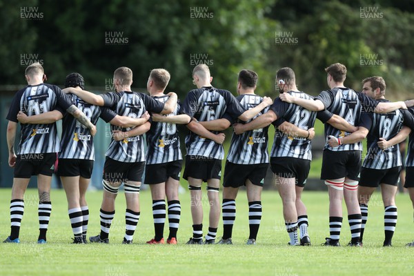 170922 - Bynea v Tonmawr - WRU Division 3 Cup - Bynea observe a minutes silence for Her Majesty The Queen