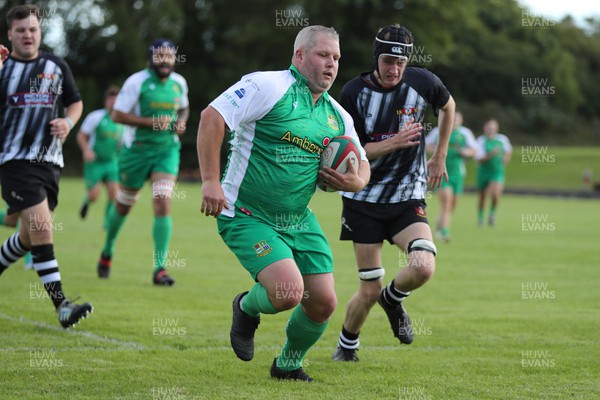 170922 - Bynea v Tonmawr - WRU Division 3 Cup - James Davies of Tonmawr heads for the Bynea try line