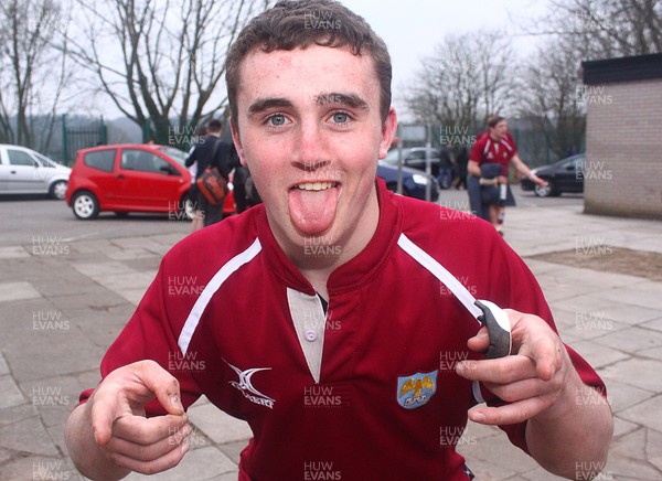 100413 - Caerleon Comprehensive V Cymer -Matt Davies celebrates the win