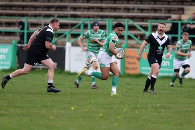 260425 - Caerphilly v Taffs Well - Admiral National League 2 East Central -  John Leko of Caerphilly scores a try 