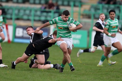 260425 - Caerphilly v Taffs Well - Admiral National League 2 East Central -  Tom Edwards of Caerphilly try