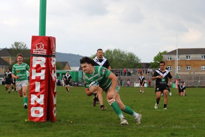 260425 - Caerphilly v Taffs Well - Admiral National League 2 East Central -  Conor Kawulok of Caerphilly try