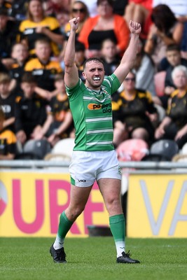 110525 - Caerphilly RFC v St Albans RFC - Mens Divison 2 Cup Final - Joe Haley of Caerphilly celebrates the win at full time