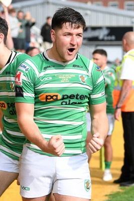 110525 - Caerphilly RFC v St Albans RFC - Mens Divison 2 Cup Final - Jorge Lucey of Caerphilly celebrates the win at full time
