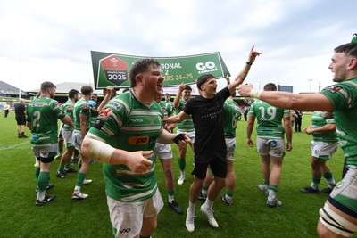 110525 - Caerphilly RFC v St Albans RFC - Mens Divison 2 Cup Final - Caerphilly celebrate lifting the trophy at full time