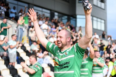 110525 - Caerphilly RFC v St Albans RFC - Mens Divison 2 Cup Final - Lewis Pryce-Jones of Caerphilly celebrates the win at full time