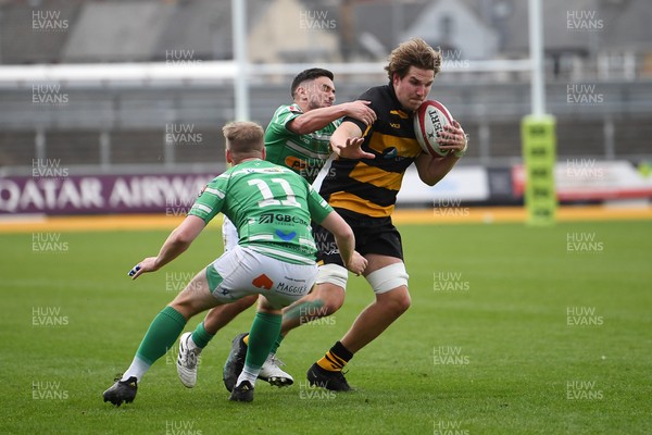 110525 - Caerphilly RFC v St Albans RFC - Mens Divison 2 Cup Final - Charlie Smith of St Albans is challenged by Benjamin Naisaramaki