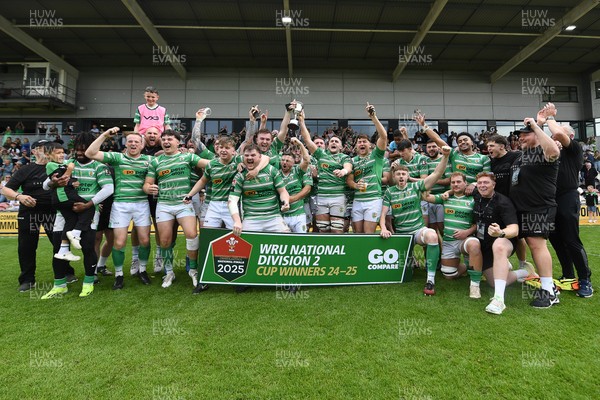 110525 - Caerphilly RFC v St Albans RFC - Mens Divison 2 Cup Final - Caerphilly celebrate lifting the trophy at full time