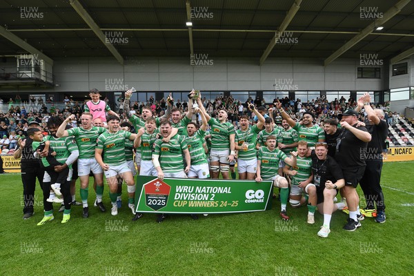 110525 - Caerphilly RFC v St Albans RFC - Mens Divison 2 Cup Final - Caerphilly celebrate lifting the trophy at full time