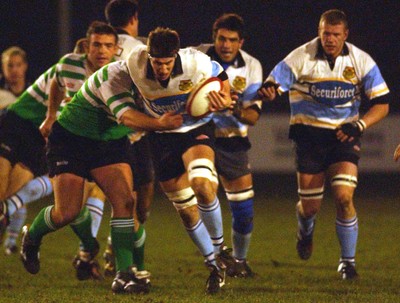 140203 - Caerphilly v Ebbw Vale - Welsh Premiership - Ebbw Vale's Will Thomas charges through