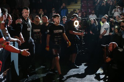 081218 - Cage Warriors 100 - Wales' Jack Shore enters the arena