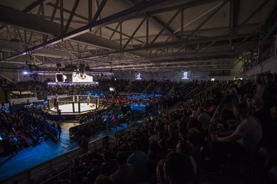 290918 - Cage Warriors 97 - Michael Corston (Black Shorts) v Struan Croxton, Port Talbot (Black and Red shorts) - 