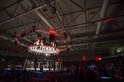 290918 - Cage Warriors 97 - Michael Corston (Black Shorts) v Struan Croxton, Port Talbot (Black and Red shorts) - 