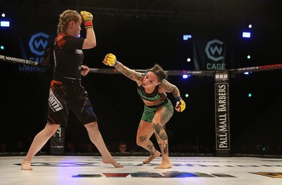 290918 - Cage Warriors 97 - Cory McKenna (Black Top) v Micol DiSegni (Green) - 