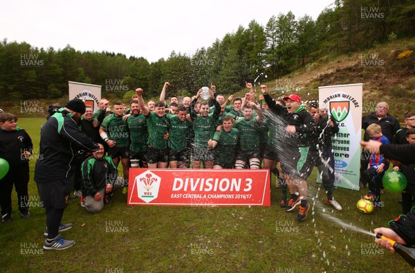 290417 - Cambrian Welfare RFC v Taffs Well RFC - WRU Division 3 East Central A - Cambrian Welfare  celebrate winning the league  