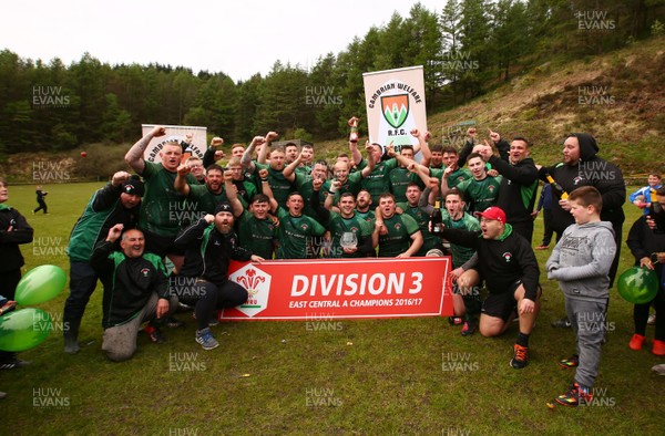 290417 - Cambrian Welfare RFC v Taffs Well RFC - WRU Division 3 East Central A - Cambrian Welfare  celebrate winning the league  