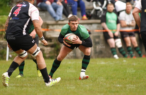 290417 - Cambrian Welfare RFC v Taffs Well RFC - WRU Division 3 East Central A - Julian Huntley of Cambrian Welfare takes on Jonathan Barry of Taffs Well  