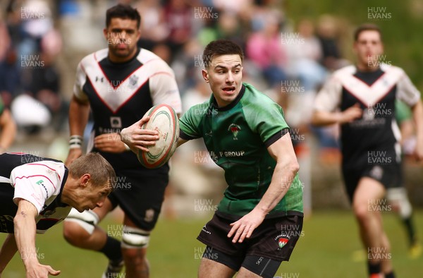 290417 - Cambrian Welfare RFC v Taffs Well RFC - WRU Division 3 East Central A - Curtis Povey of Cambrian Welfare takes on Christopher Burgwyn of Taffs Well  