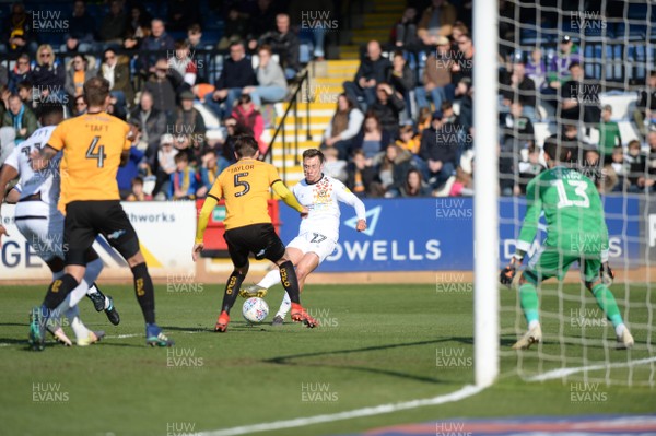 130419 - Cambridge United v Newport County - Sky Bet League 2 - Harry McKirdy scores and celebrates Newport's third goal