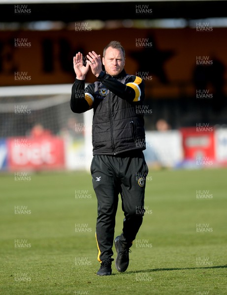 130419 - Cambridge United v Newport County - Sky Bet League 2 - Newport manager Michael Flynn applauds the fans after the game