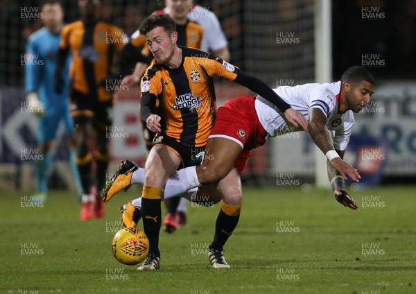 161217 - Cambridge United v Newport County, Sky Bet League 2 - Joss Labadie of Newport County and Paul Lewis of Cambridge United compete for the ball