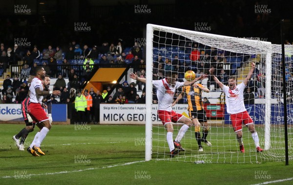 161217 - Cambridge United v Newport County, Sky Bet League 2 - Joss Labadie of Newport County, left, scores the winning goal in added time