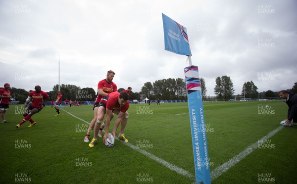 150915 - Canada Rugby Training, Swansea -The Canadian Rugby squad go through their training session at Swansea University ahead of the start of the Rugby World Cup