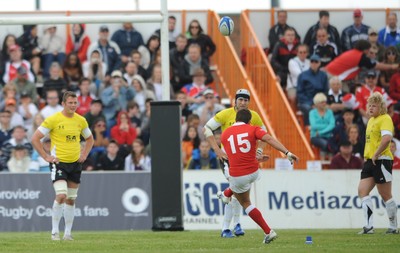 30.05.09 - Canada v Wales - Canada's James Pritchard kicks a penalty. 