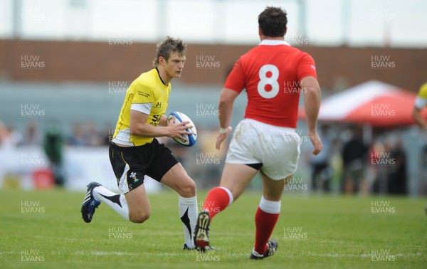30.05.09 - Canada v Wales - Wales' Dan Biggar takes on Canada's Aaron Carpenter. 