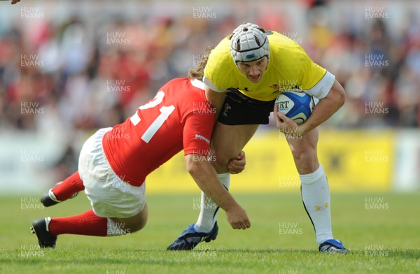 30.05.09 - Canada v Wales - Wales' Jonathan Davies is tackled by Canada's David Spicer. 