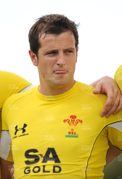 30.05.09 - Canada v Wales - Wales' Daniel Evans lines up for the national anthems. 