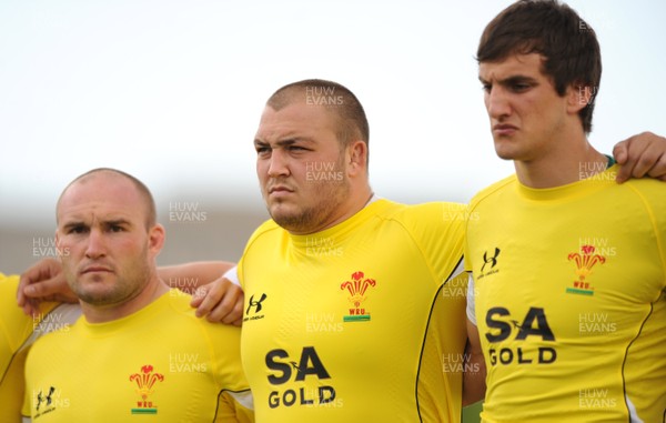 30.05.09 - Canada v Wales - Wales' Craig Mitchell lines up for the national anthems. 