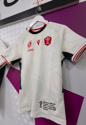 300825 - Canada v Wales, Women’s Rugby World Cup - Branwen Metcalfe of Wales’ match shirt in the Wales team changing room set for her first cap against Canada