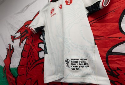 300825 - Canada v Wales, Women’s Rugby World Cup - Branwen Metcalfe of Wales’ match shirt in the Wales team changing room set for her first cap against Canada