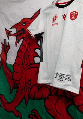 300825 - Canada v Wales, Women’s Rugby World Cup - Branwen Metcalfe of Wales’ match shirt in the Wales team changing room set for her first cap against Canada