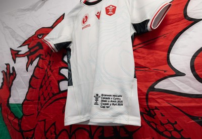 300825 - Canada v Wales, Women’s Rugby World Cup - Branwen Metcalfe of Wales’ match shirt in the Wales team changing room set for her first cap against Canada