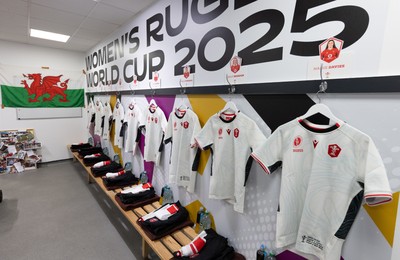300825 - Canada v Wales, Women’s Rugby World Cup - The Wales team changing room set for Canada v Wales