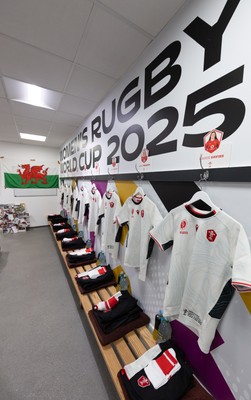 300825 - Canada v Wales, Women’s Rugby World Cup - The Wales team changing room set for Canada v Wales