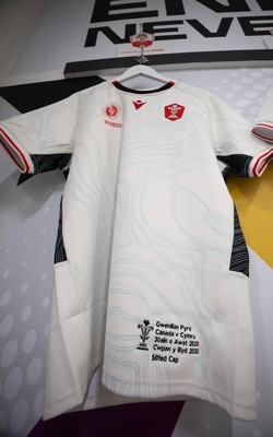300825 - Canada v Wales, Women’s Rugby World Cup - Gwenllian Pyrs of Wales’ match shirt in the Wales team changing room set for her 50th cap against Canada