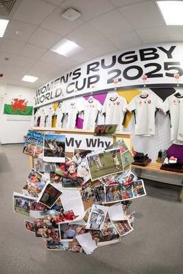 300825 - Canada v Wales, Women’s Rugby World Cup - The Wales team changing room ahead of the match against Canada