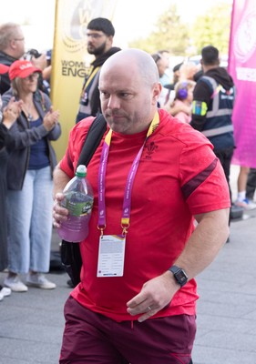 300825 - Canada v Wales, Women’s Rugby World Cup - Sean Lynn, Wales Women head coach arrives at the stadium ahead of the match against Canada
