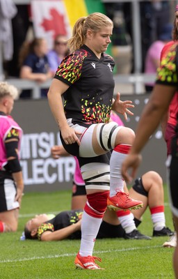 300825 - Canada v Wales, Women’s Rugby World Cup - Bethan Lewis of Wales during warm up ahead of the match