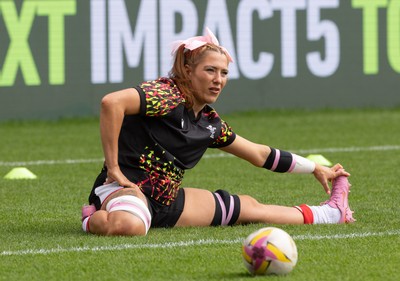 300825 - Canada v Wales, Women’s Rugby World Cup - Georgia Evans of Wales during warm up ahead of the match