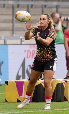 300825 - Canada v Wales, Women’s Rugby World Cup - Courtney Keight of Wales during warm up ahead of the match