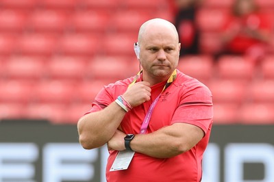 300825 - Canada v Wales, Women’s Rugby World Cup - Sean Lynn, Wales Women head coach during warm up ahead of the match
