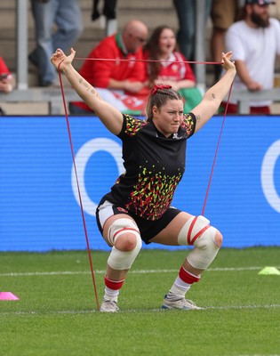 300825 - Canada v Wales, Women’s Rugby World Cup - Gwen Crabb of Wales during warm up ahead of the match