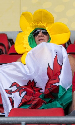 300825 - Canada v Wales, Women’s Rugby World Cup - Wales supporters at the match