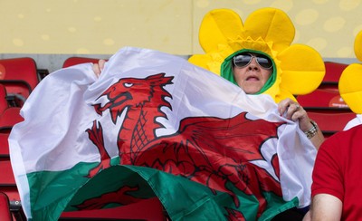 300825 - Canada v Wales, Women’s Rugby World Cup - Wales supporters at the match
