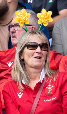 300825 - Canada v Wales, Women’s Rugby World Cup - Wales supporters at the match