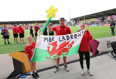 300825 - Canada v Wales, Women’s Rugby World Cup - Wales supporters at the match